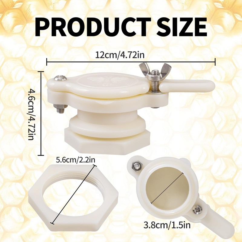 HunterBee 3/5 Pack Honey gate Valve for 5 Gallon Bucket