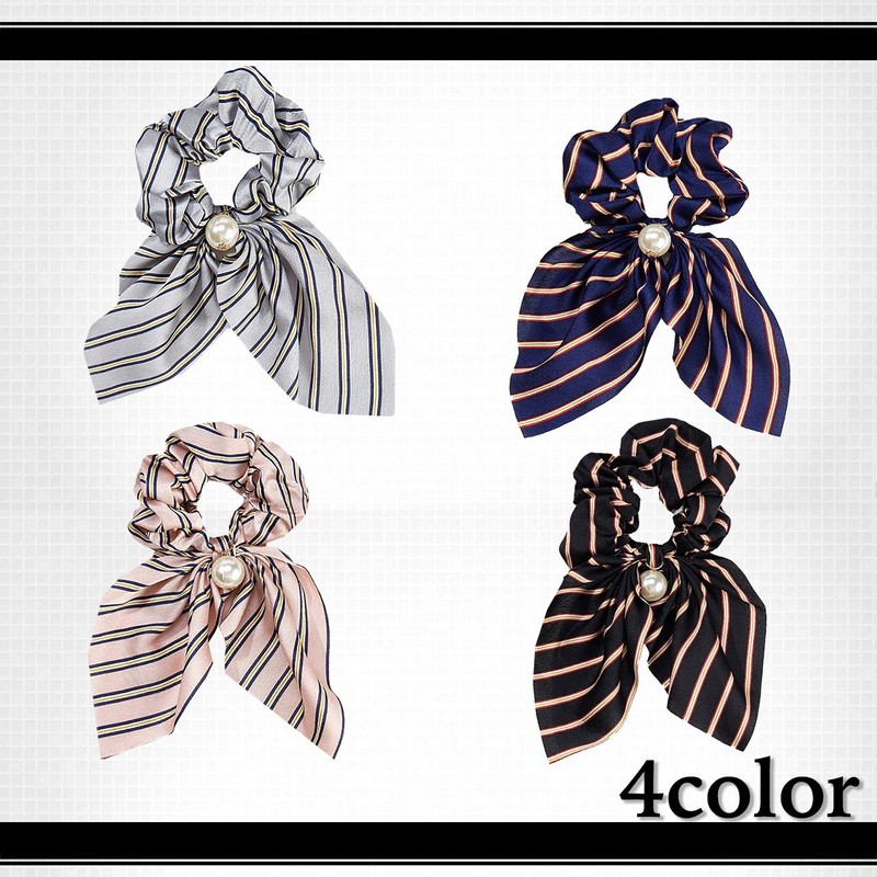 WHITE FANG ZA059 Women's Scrunchie Hair Elastic Ribbon Large Casual