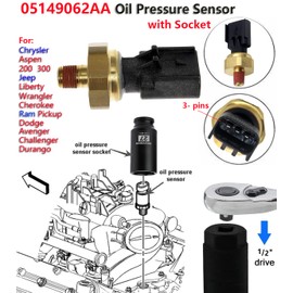 5149064AA Oil Pressure Switch Sensor Sender Unit for Jeep Chrysler Dodge Cherokee Ram 926-188 Mop, 5149062AB Oil Sensor Ram 1500 2500 3500