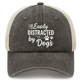 Easily Distracteds by Dogs, Funny Sun Hats Running Caps for Mom
