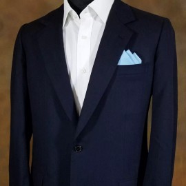 Unbranded NEW- Men's Blue Cotton Pre-folded Pocket Square Handkerchief Insert - Reversible