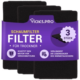 Vioks.pro 3 x Dryer Filter 240 x 155 mm Replacement for Beko 2964840200, Beko Filter Dryer Beko Heat Pump Dryer Filter, Beko DH8534GX0 Filter
