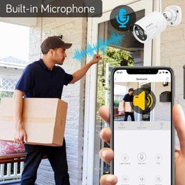 xmartO WB2024-W 2K 3MP Super HD WiFi Home Security Camera with Built-in Microphone (add-on Camera with 3.6mm Lens，Pack of 2, Requires 5MP NVR to Work)