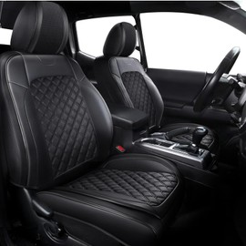 Sxikin Tacoma Seat Covers Front Seats, Waterproof Luxury Faux Leather Seat Covers Custom Fit for Tacoma Gen 3rd 2016-2023 Double Cab Crew Cab SR/SR5, TRD Sport, TRD Off-Road, TRD Pro, Limited Trucks