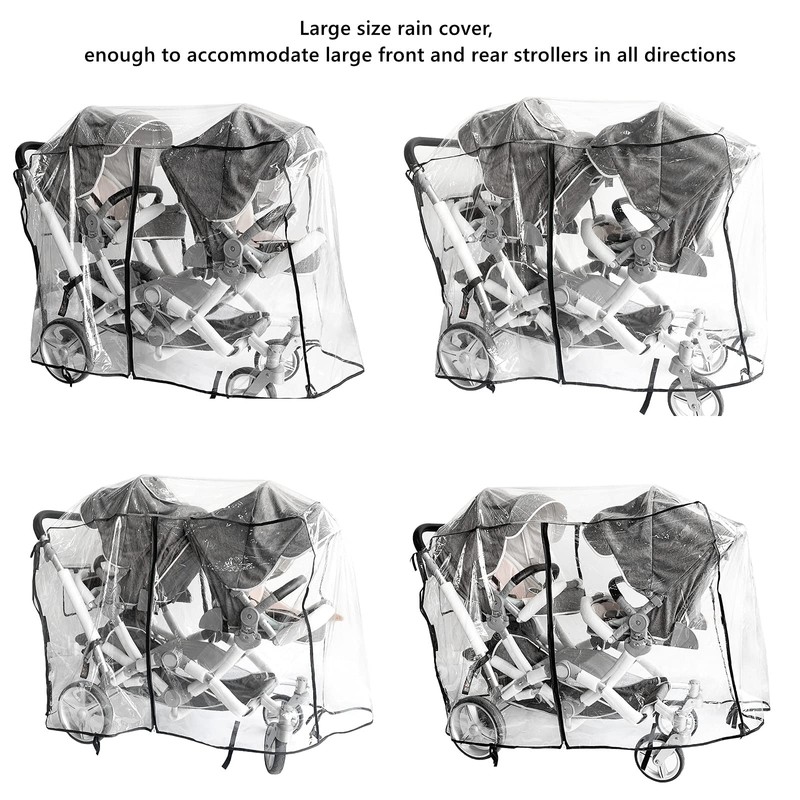 Double Stroller Rain Cover,Rain Cover for Double Tandem Stroller,Big Size