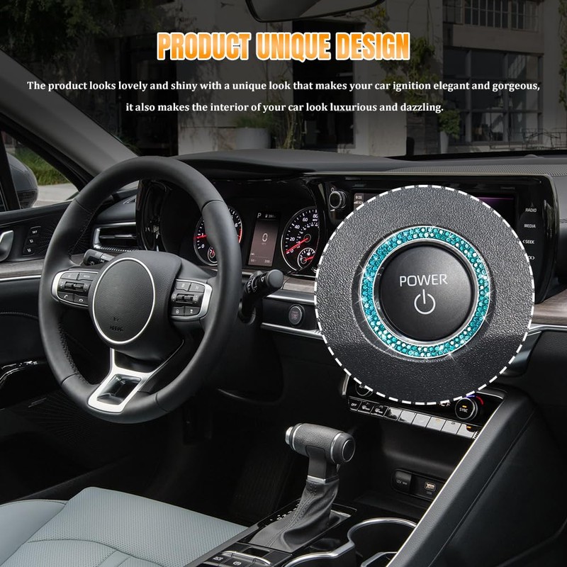 QZTYTY Car Engine Start Stop Decoration Ring, Car Start Button