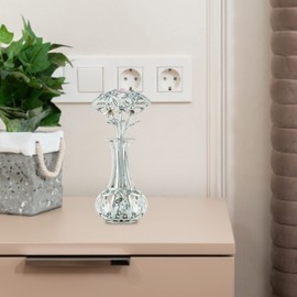 Matashi for Mom Chrome Plated Silver Rose Flowers Decor with Pink & Clear Crystals, Gifts for Mother's Day Birthday Anniversary