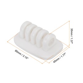 HARFINGTON 2pcs Cable Clips Silicone Cable Management for Cord Organizer Cable Clips Bedroom Nightstand Wire Desk Table Accessories Office Spaces Car, White