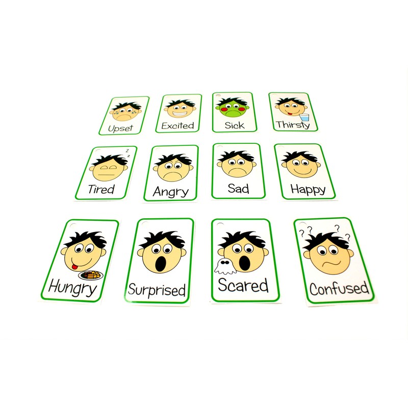 Feelings and Emotions Flash Cards Boys - Non Verbal Visual