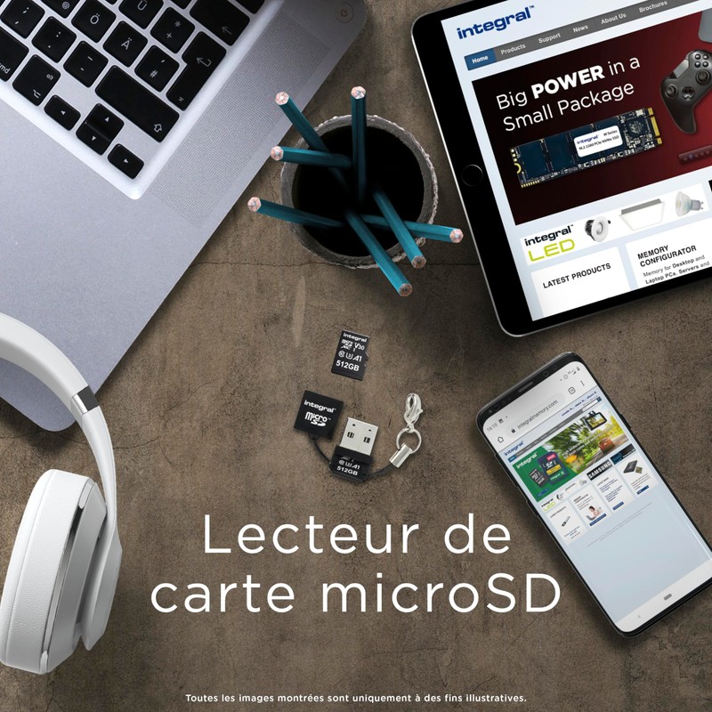 Integral Micro SD USB2.0 Memory Card Reader Adapter - Compact,