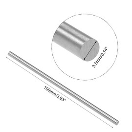 uxcell Round Steel Rod, 3.5mm HSS Lathe Bar Stock Tool 100mm Long, for Shaft Gear Drill Lathes Boring Machine Turning Miniature Axle, Cylindrical Pin DIY Craft Tool, 10pcs