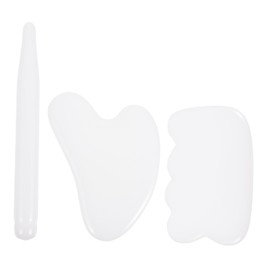 FRCOLOR 1 Set Jade Scraping Plates Kit for Facial Massage Relaxation Natural Jade Scraper for Relief and Immune Support