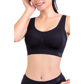 [Viage] Beauty Up Night Bra, High Underarm Design, Wireless, Back Compression Design, No Tightening, black (black 19-3911tcx), M