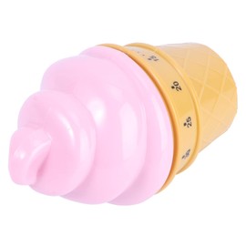 iplusmile 1Pc Pink Ice Cream Mechanical Timer Wind Up Cooking Timer for Kitchen Adorable Design Easy to Use Countdown Reminder Present for Young Chefs and Home Cooks