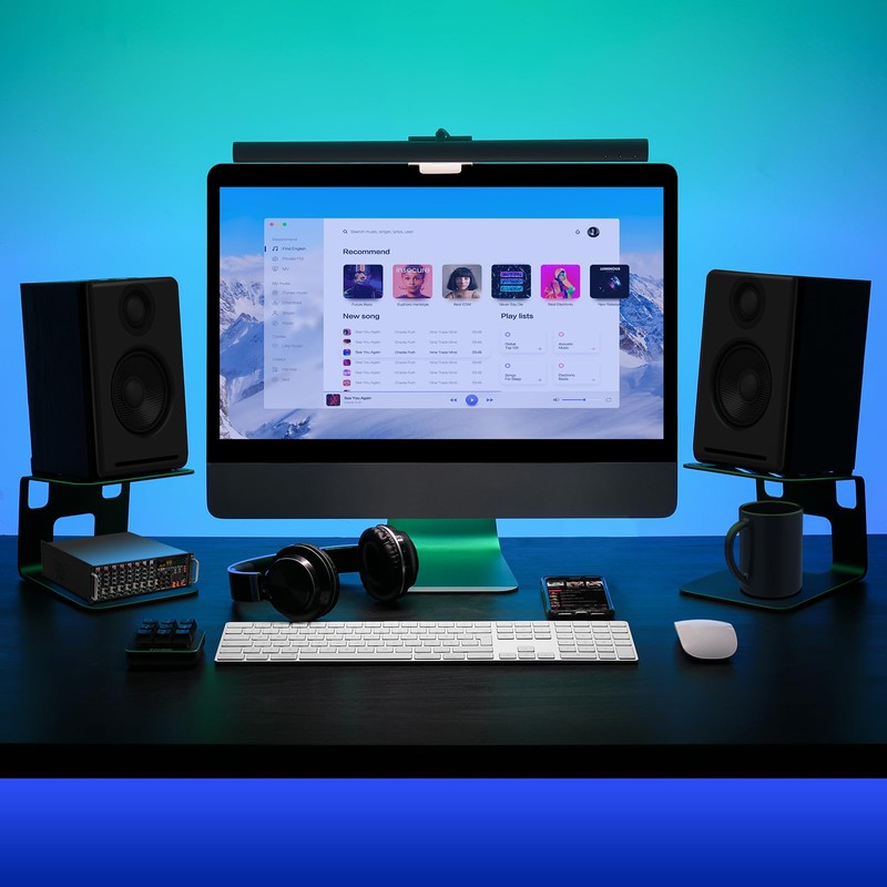 VAYDEER Desktop Speaker Stands with Vibration Absorption Pads, Metal Speaker