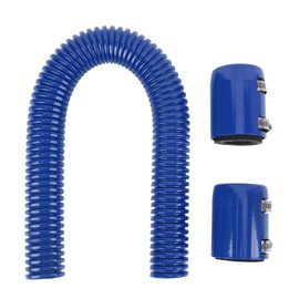 24in Radiator Flexible Coolant Water Hose Kit, Efficient Cooling Stainless Steel Water Hoses Adapter Coolant Radiator Hose Kit for 1 3/4in 1 1/2in 1 1/4in Hose, 2 Fittings (Blue)