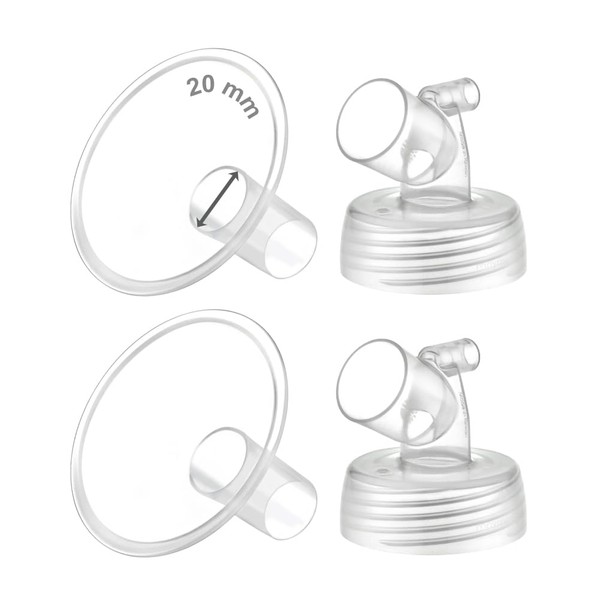 2 x 20mm Maymom Two Piece Wide Mouth Pump Parts