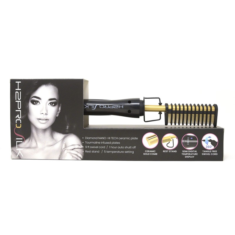 H2PRO 450°F Styling Pressing Hot Comb 1 1/4 Inch Anti