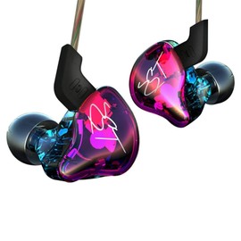 Yinyoo KZ ZST Colorful Hybrid Balance Armature with Dynamic In-ear Earphone 1BA+1DD Hifi Headset (Purple, No mic)