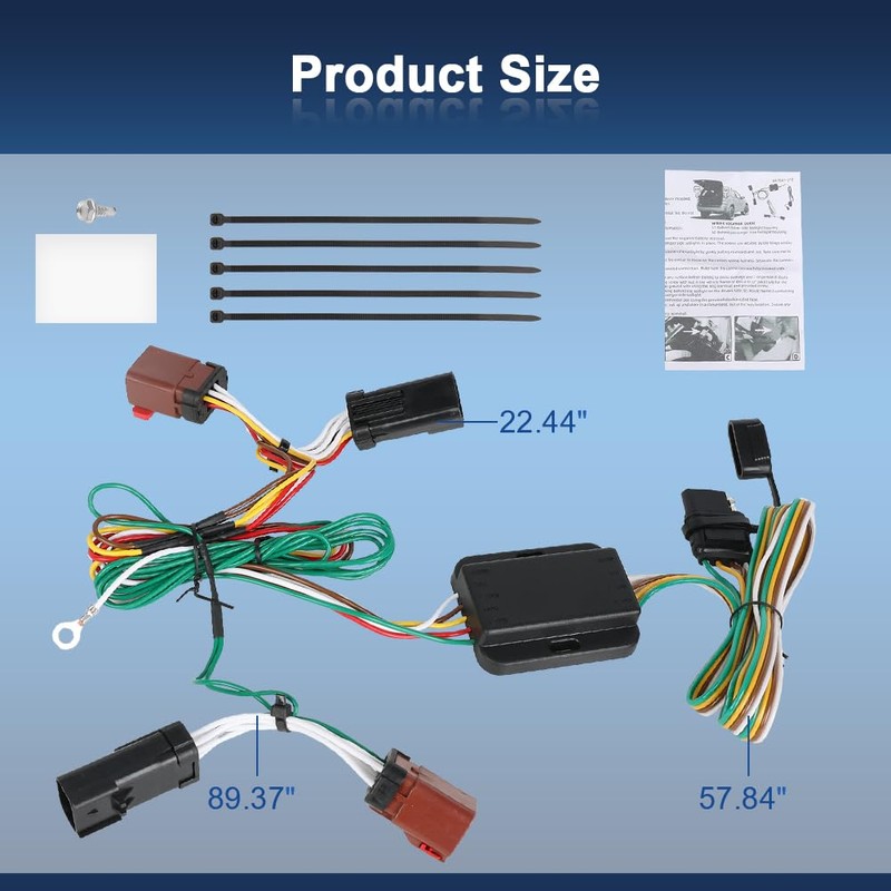 JDMEXEV 4-Pin Trailer Wiring Harness for Trailer Light Connect Compatible