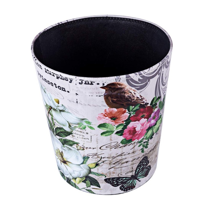 Lingxuinfo Scakbyer Small Trash Can Wastebasket, PU Leather Decorative Trash