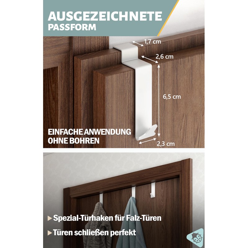 Menz Premium Door Hooks for Hanging Inside - Pack of