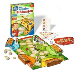 Ravensburger 24985 - Wir spielen Einkaufen - Spielen und Lernen für Kinder, Lernspiel für Kinder ab 4-7 Jahren, Spielend Neues Lernen für 2-4 Spieler, Yellow