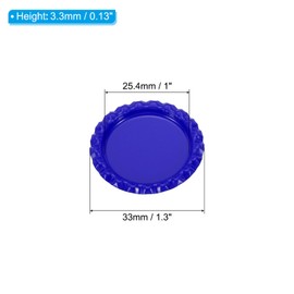 PATIKIL 1 Inch Flat Decorative Bottle Caps, 50 Pack Craft Bottle Pendant Trays Double Sides Printed for DIY Pendants Craft Scrapbooks, Dark Blue