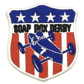Retro Soap Box Derby Youth Racing Patriotic Flag Retro Vintage Style Patch Racing Cap