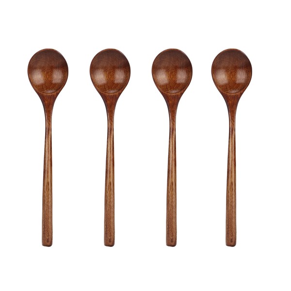 4 Pcs Wooden Spoon Exquisite Japanese Style Long Handle Large