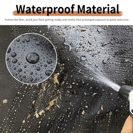 Oncpcare 2Pcs Waterproof Pet Playpen Mat 59"x59" Guinea Pig Cage Liner Tarp Bottom Reusable Base for Rabbits, Bunny, Ferrets and Other Small Animals (Black)