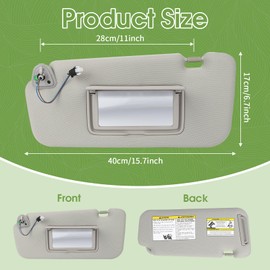 Left Driver Side Sun Visor Compatible with 2009-2014 Nissan Murano