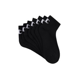 Champion Quarter Crew Socks - 7 Pack, Black (7 Pack), Small