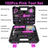 SOLUDE Pink Tool Set,102-Piece Home Pink Tool Kit for Women