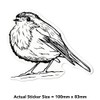 Medium 100mm 'Cute Robin Bird' Permanent Sticker Decal for Cars/Windows/Bins/Walls