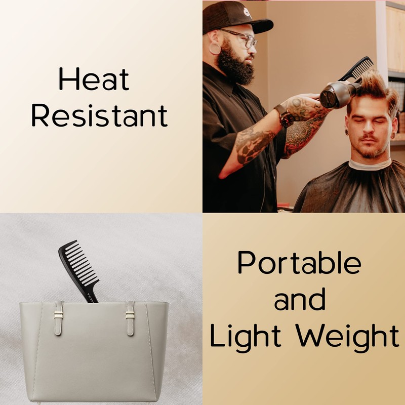 Boorika Wide-Tooth Comb C Smooth, Sturdy, and Anti-Static Comb for