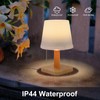 pearlstar LED Solar Table Lamp Outdoor Small Patio Solar Powered