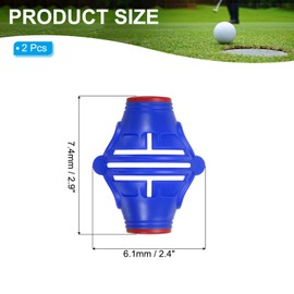 PATIKIL 2 Pcs Golf Ball Marker Stencil 360 Degree Triple Track Golf Ball Alignment Marking Tool Line Drawing Marker for Men Women, Blue/Red