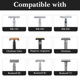 Linkidea Stainless Steel Shaver Holder, Men's Razor Holder with Anti-Slip Pad, Razor Stand Compatible with Merkur, Parker, Vikings Blade, Rockwell Most of Manual Razor (Nickel Color)