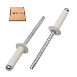 SKIR'CO Pack of 100 Painted Blind Rivets 4.0 x 10 mm Aluminium Blind Rivets DIN 7337 Dome Head Steel Mandrel Pop Rivets (Pure White RAL 9010)