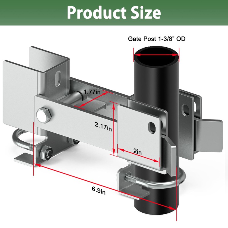 Chain Link Fence Double Gate Latch Residential Strong Arm Double