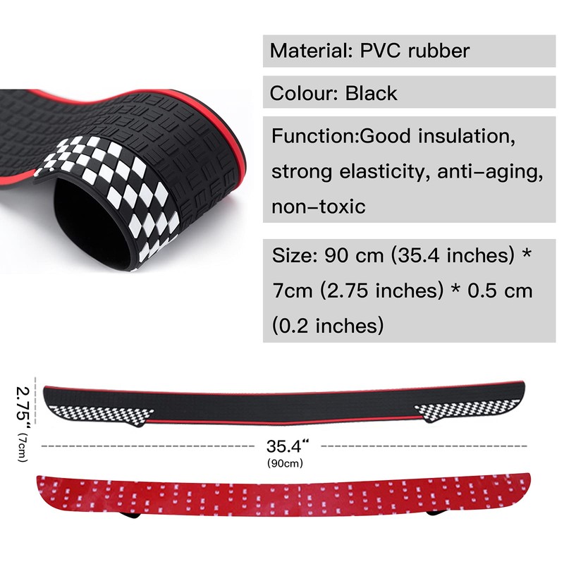 GZRUICA Rear Bumper Protector Guard Trunk Rubber Protection Strip Rubber