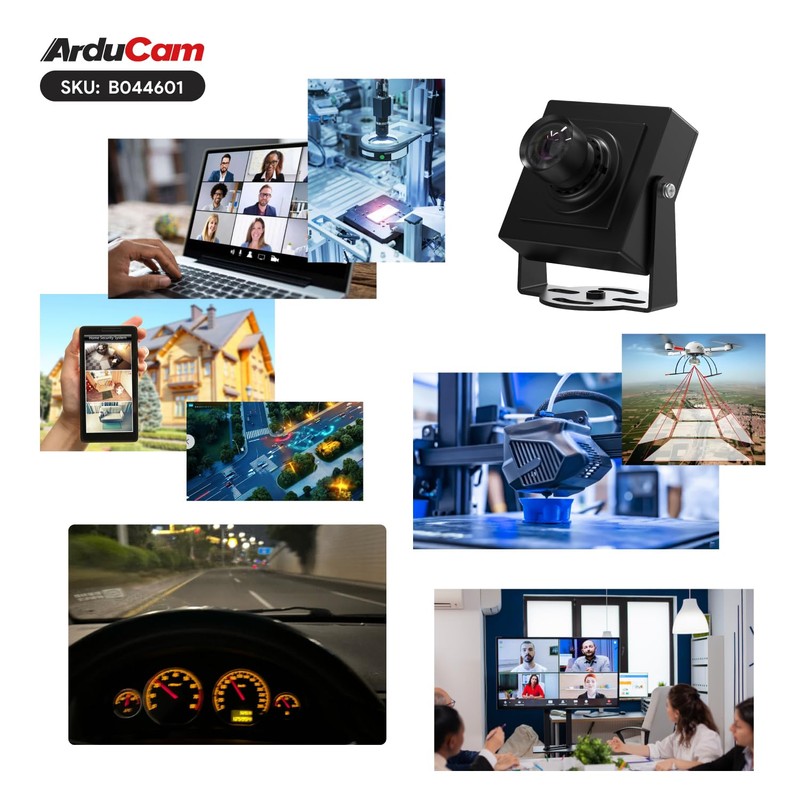 Arducam 8MP HDR USB Camera Module, 101°(D) Wide Angle UVC