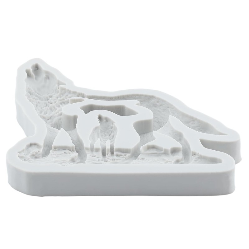 TAOXIBEI Howling Wolf Silicone Resin Mold Wolf Polymer Clay Molds