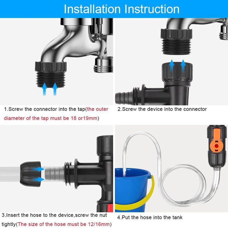 Fish Tank Cleaner Auto Aquarium Water Changer Kit Faucet Adapter