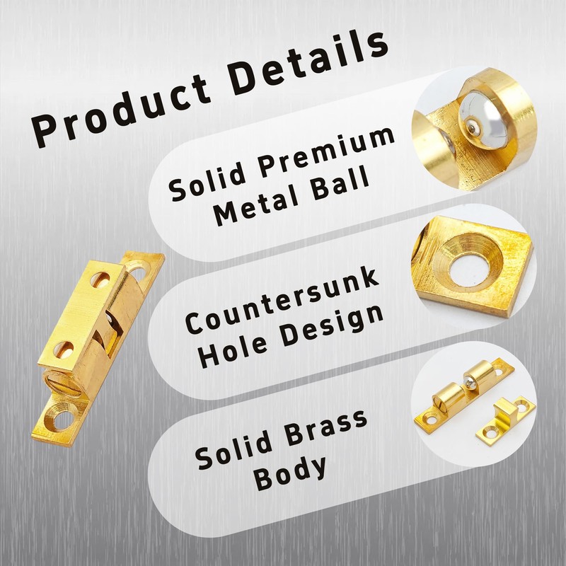 AUXBC 4PCS 50mm/2” Double Ball Tension Roller Catch Latch, Solid