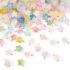 FASHEWELRY 100 Pcs Acrylic Star Charms with Brass Loops Gold