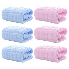 Totority Muslin Face Wash Cloth 6pcs Baby Washcloths Baby Burp Cloths Drool Towel Burping Cloth Saliva Towel