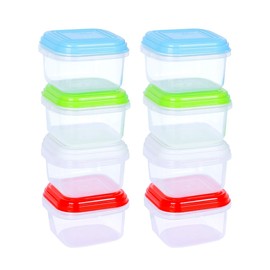 8pcs Plastic Mini Storage Boxes Baby Weaning Feeding Freezer Food Pots Containers 120 ml