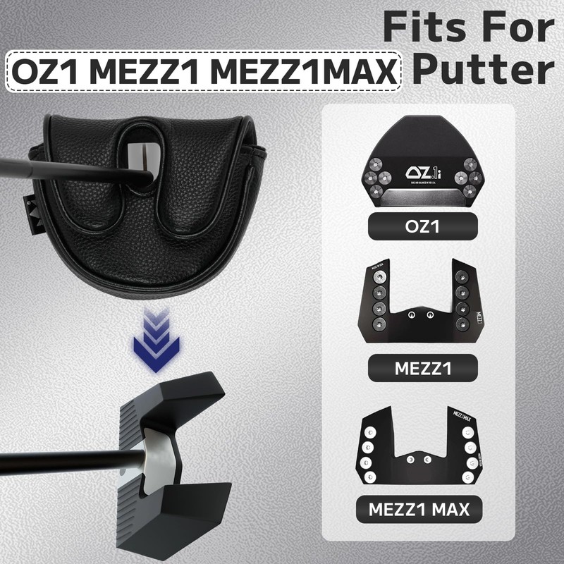 Craftsman Golf Black Mallet Center Shaft Putter Headcover for OZ.1